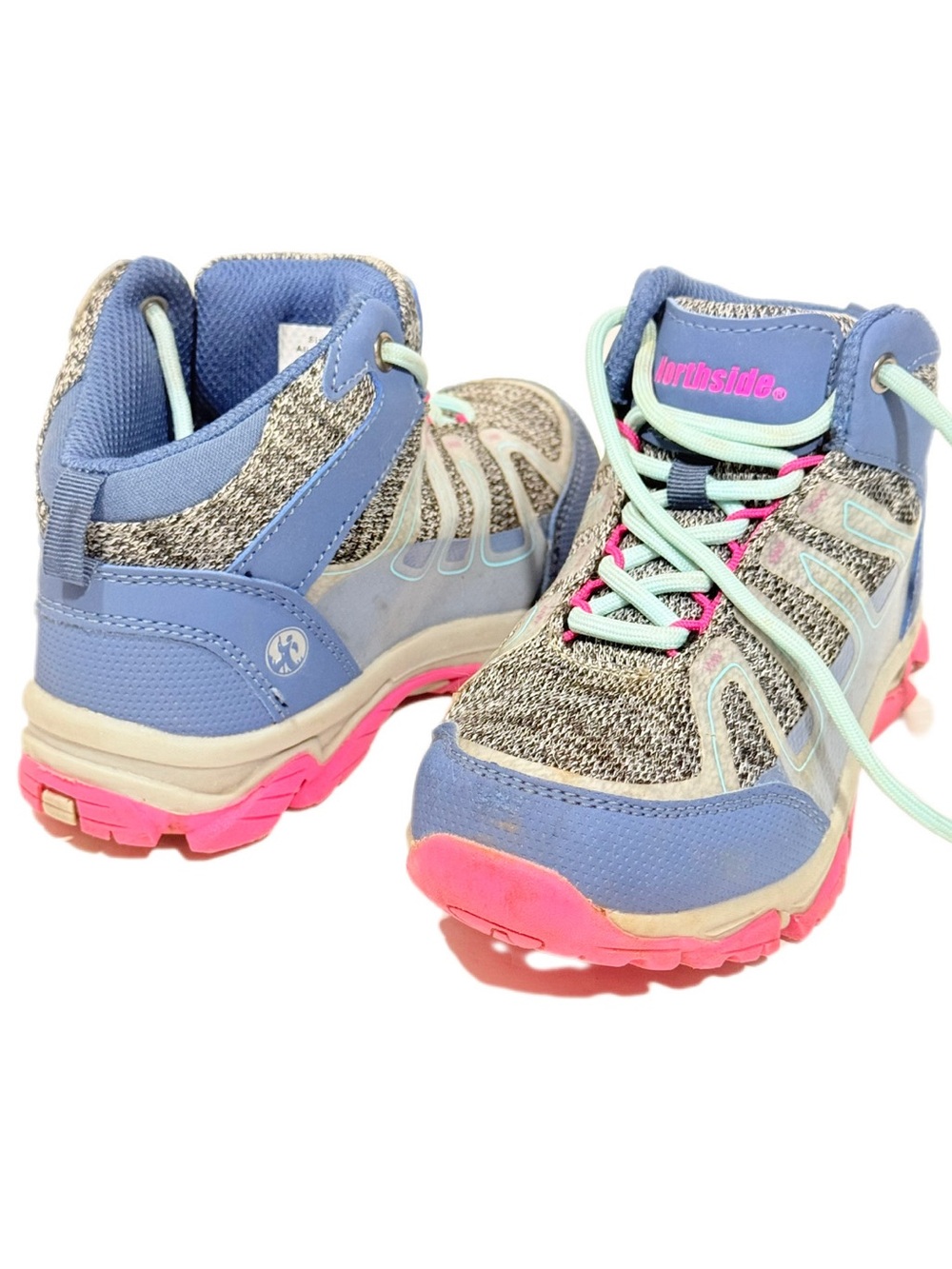 Northside Hargrove Midi Blue, Pink, Gray & Mint Lace Sneakers Hiking Boots Sz 12
